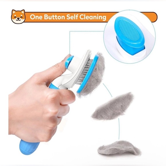 New Dog & Cat Self Cleaning Slicker Brush available in orange and blue colors - Picture 4 of 9